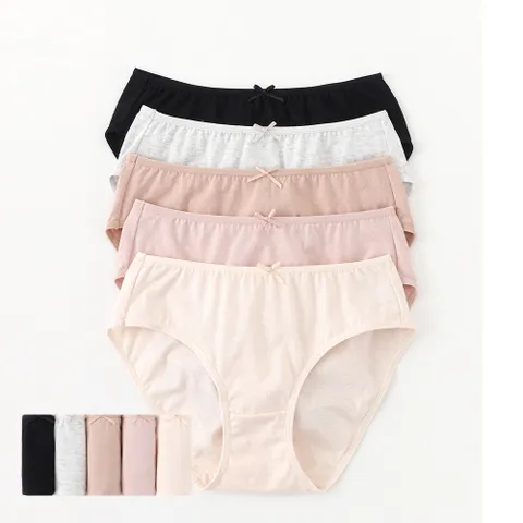 순면 빅사이즈 여성 데일리 미디 삼각 요일 팬티 5매 세트
