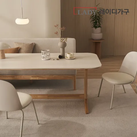 엘린 패밀리 원목 세라믹식탁 4인 세트 윈디소파벤치의자형