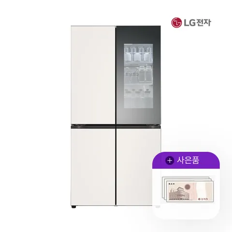 렌탈 LG 오브제 노크온 더블매직스페이스 냉장고 872L 베이지 M874GBB551 월116000원 5년약정