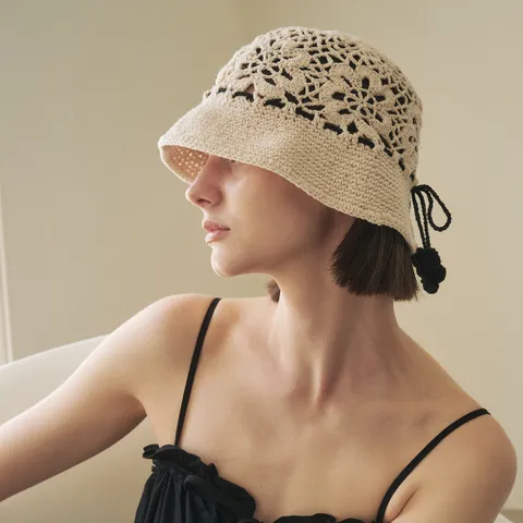 Manon Tied Crochet Hat (2 Colors)