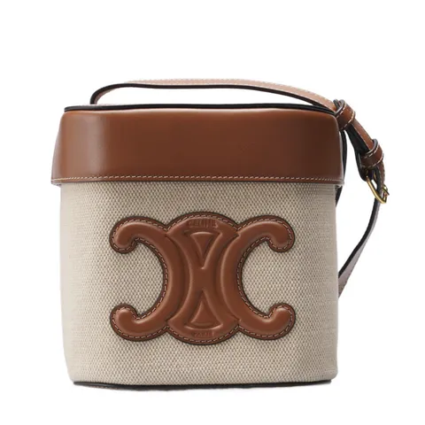 [중고명품]  베이지 트리오페 텍스타일 박스 미듐 숄더백