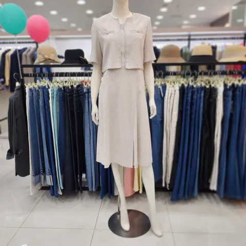 여성 정장 24신상 조끼 반팔 여름 A라인 원피스 브랜드 JEU4WOP0210_US