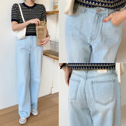 셀 데님 / 국내생산 프리미엄진 연청 와이드 청바지