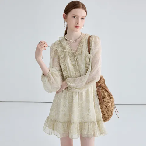 VEGA 러플 보헤미안 프린트 드레스 9460_3