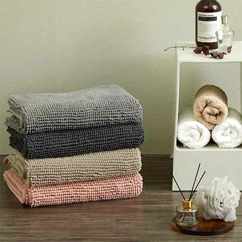 한빛카페트 뽀송이 셔닐 욕실 발매트 40x60cm 1+1