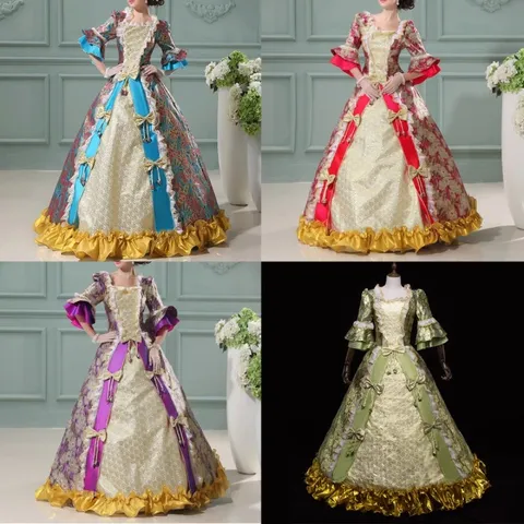 유럽풍 빈티지 리본 왕실 드레스(4color) 코스