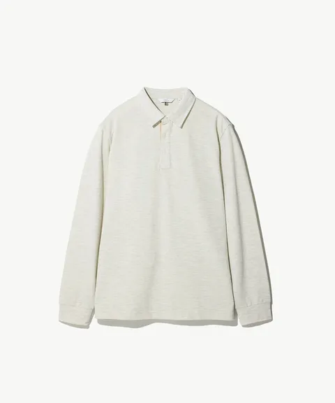 리플조직 카라넥 티셔츠_아이보리 (클래식핏)_BP