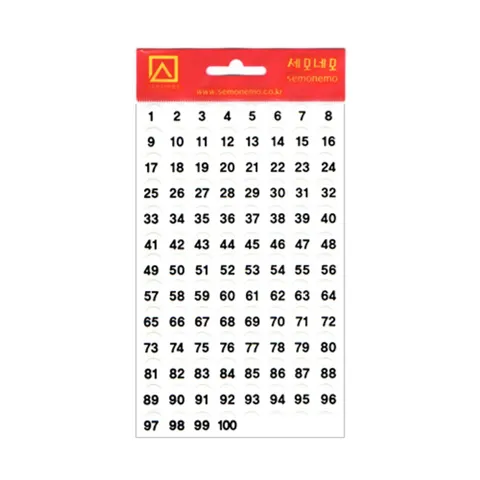 세모네모 1000 레터링 라벨 견출지 10-321-5 투명 4매입/지름9mm 갑(20개입)