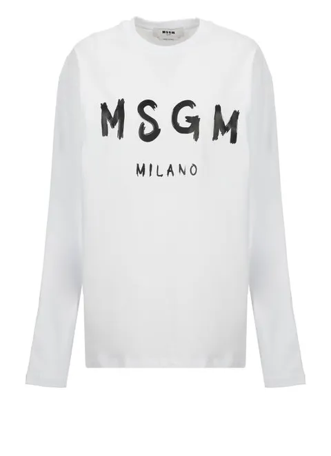 24SS 엠에스지엠 긴팔 티셔츠 2000MM51120000201 White Bianco