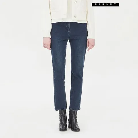 [하프클럽]  슬림 배기핏 기모 데님 팬츠 SADP35361_DB