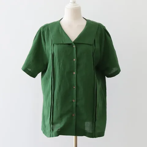 아이우먼 카라린넨핀턱블라우스 LYK066M206 빅사이즈