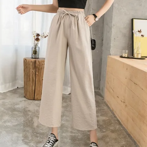 [브리치] 로로비 / 로로비 린넨 여성 여름 와이드 면 팬츠