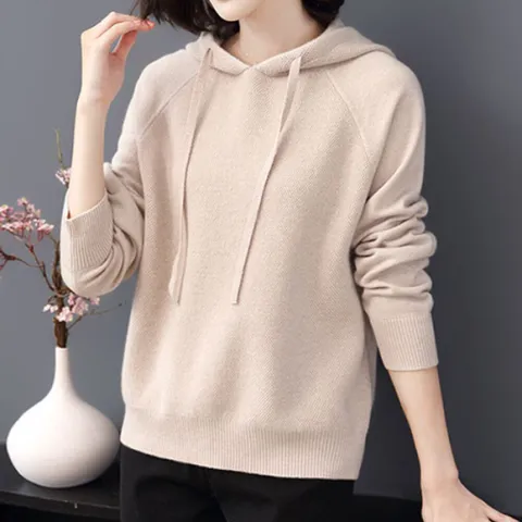 [브리치]  / NK2416 심플 데일리 긴팔 후드 니트티