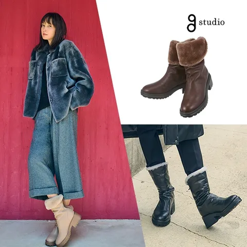 [지스튜디오] 리얼퍼 슬라우치 부츠