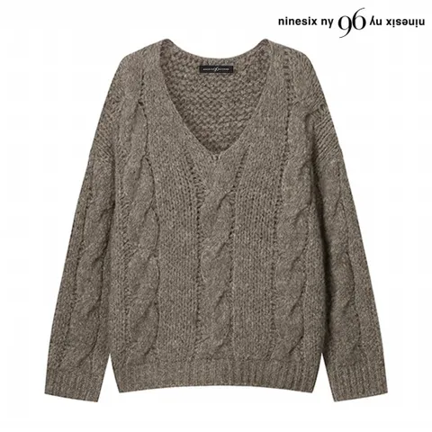 정상가:119,000원 ㅣ 케이블 오버핏 V넥 긴팔 니트 (NP3KT010L0)