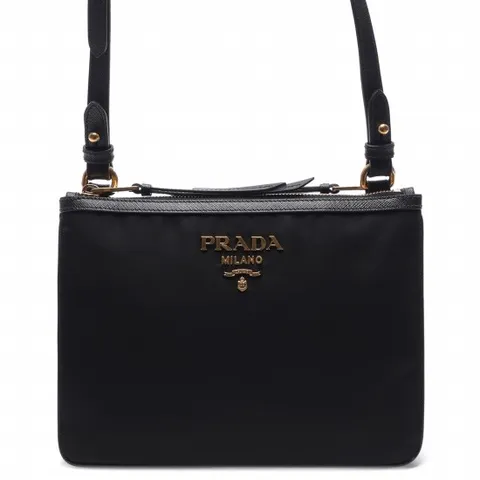 22SS 여성 나일론 금장로고 더블지퍼 크로스백 1BH046_ZMY_F0002_V_OMY_22S