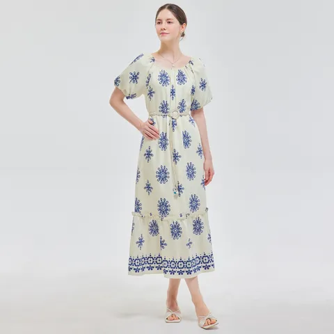 [롯데백화점]에스닉 나염 벨트 셋 롱 원피스 PBINF5M3OP3331