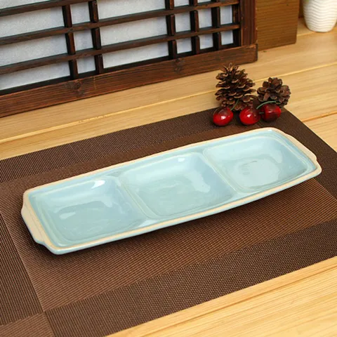 여주 소야 도자기 아름 블루 3칸나눔찬기그릇 도자기그릇 여주도자기 그릇세트