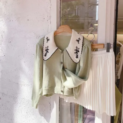 [브리치] 보블리에 / 퀄리티 플라워 자수 카라 가디건