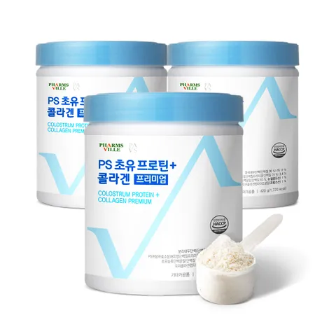 PS 초유 프로틴+콜라겐 프리미엄 저분자 분리유청 단백질 초유단백질 420g 3통