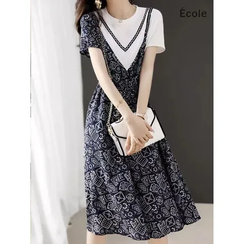 [하프클럽/에꼴드파리]페이즐 배색 원피스_F26WOB008Z