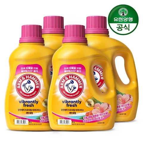 세탁세제 트로피컬 파라다이스 3L 4개 미세먼지 (일반/드럼 겸용)