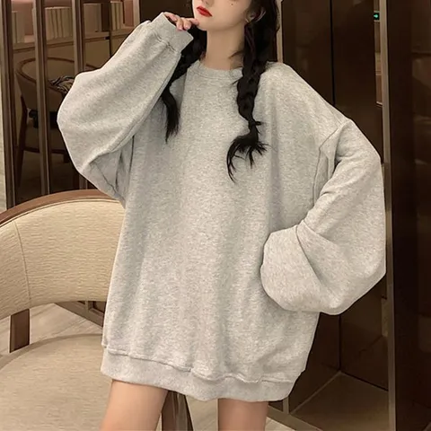 루즈핏 무지 오버핏 맨투맨 여리핏 하의실종 룩 (33475866A)