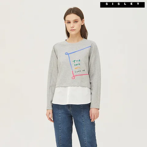 아울렛 배색 셔츠 맨투맨 SATS21211_MG