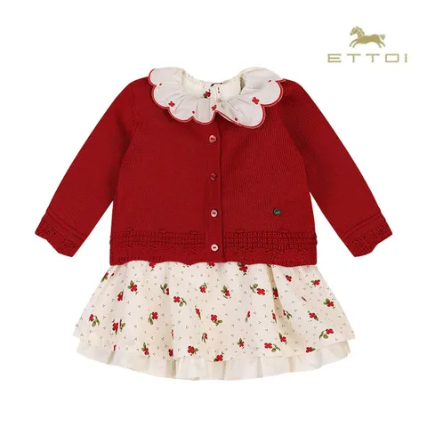 [롯데백화점]헤니니트가디건원피스세트 07S724007/백일돌선물조카선물크리스마스선물