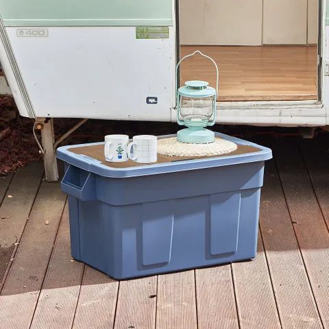 그란데 대용량 캠핑 수납박스 1P+상판 1P 세트(네이비)