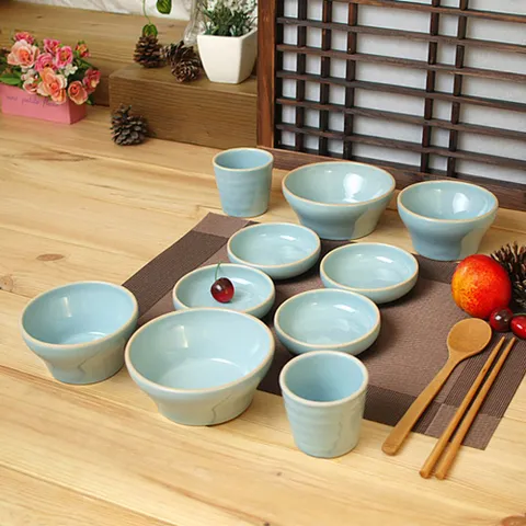 여주 소야 도자기 아름 블루 2인그릇세트A (10P) 도자기그릇 여주도자기 그릇세트