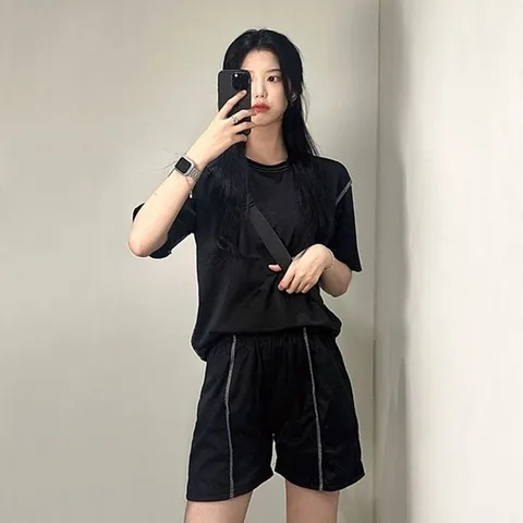 스티치 트레이닝 셋업 반팔 티 반바지 세트 SET 트레이닝세트 트레이닝 여름운동복 런닝복