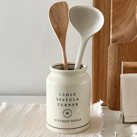 마메종 앤틱 크랙 도자기 수저통 L 1p