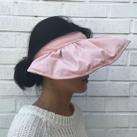 휴대용 머리띠 롤업 여름 창넓은 썬캡 핑크 여름모자 햇빛가리개모자 창넓은모자