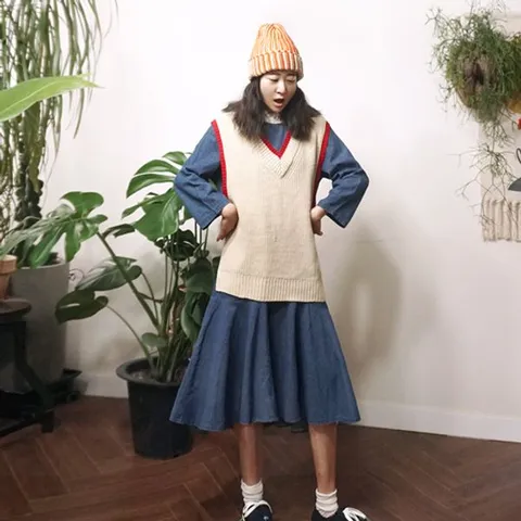 [하프클럽/오버핏 투포켓 언발 데님롱원피스n0928