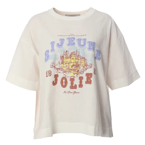 [안지크]자수포인트린넨티셔츠 AJ2TS5360