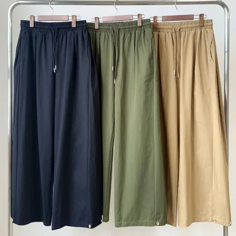 [다잇템] 여성 2WAY 옆주름 뒤포켓 와이드핏 버튼바지