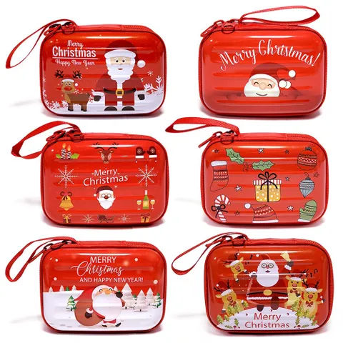 크리스마스 사각 틴케이스(6개) 크리스마스 틴케이스 선물캔 캔지갑 동전지갑 원형케이스