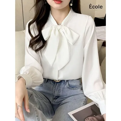 [하프클럽] 바젤 리본 블라우스_F33WBB003Z