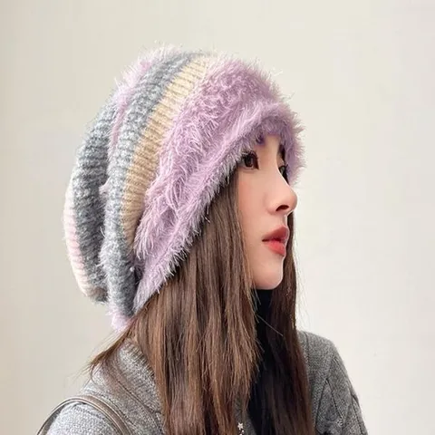 [하프클럽] 니트 비니 스님모자 스트라이프 겨울 5컬러