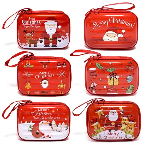 크리스마스 사각 틴케이스(6개) 크리스마스 틴케이스 선물캔 캔지갑 동전지갑 원형케이스