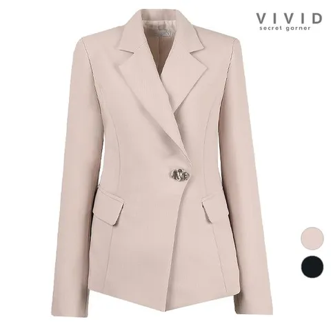 [하프클럽/VIVID 여성 언발란스 원버튼 봄가을 정장자켓