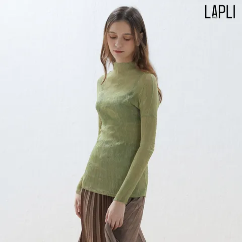 [최초가 69000원] 시스루 반하이넥 슬림핏 티셔츠_LPTSF023006