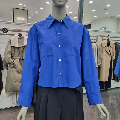 토리노 크롭 셔츠 (SAWSA1411 블루,핑크,아이보리)_DJ