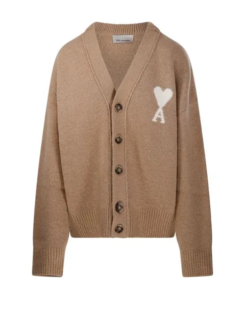 [해외직구] 26FW  빅 하트 로고 알파카 니트 가디건 UKC365 KN0135 A278 BEIGE MASTIC ECRU
