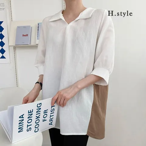 H스타일BST오션남방/여름/빅사이즈/남방/셔츠/NB/블라우스/루즈핏/롱셔츠