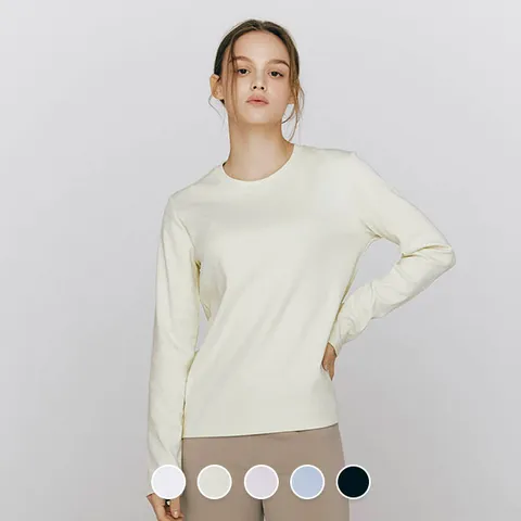 325502  여 라운드넥 립 긴팔티