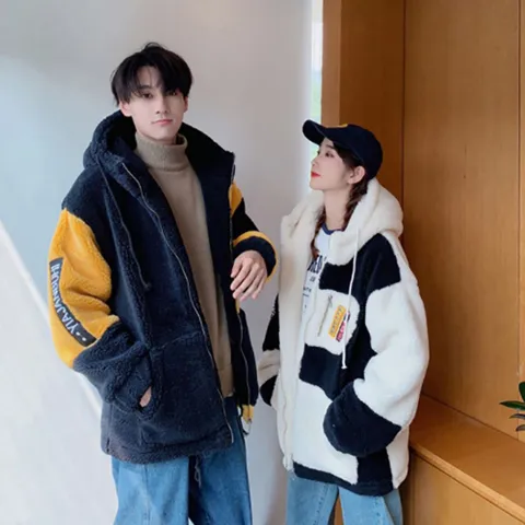 오버핏 남여공용 뽀송뽀송 따뜻 겨울 심플 후드집업 남여공용후드집업 뽀송뽀송코디