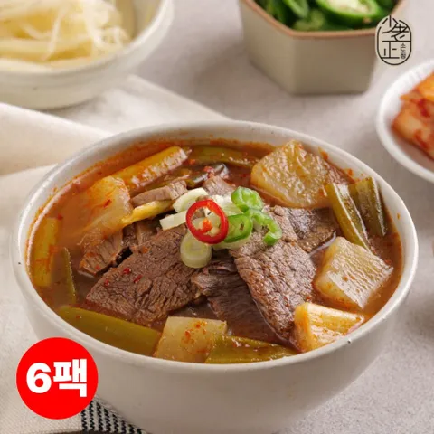 [소노정] 국내산 가마솥 장터 한우국밥 500g x 6팩, 경상도식 한우 국밥