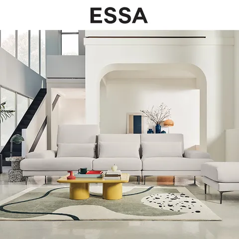 아르떼 4인 리프트기능 리브 패브릭 소파+스툴